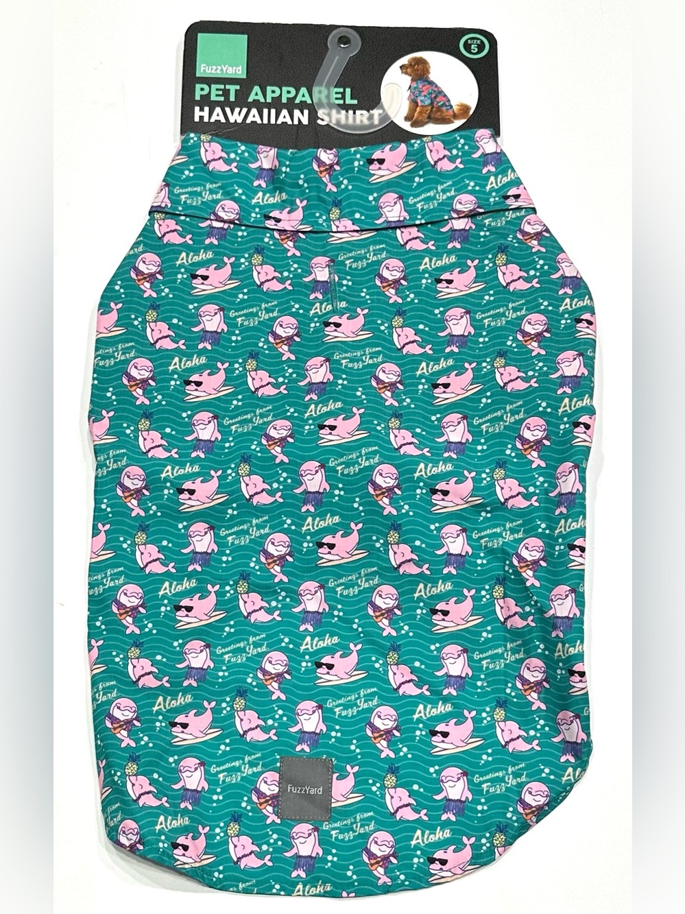 NEW Fuzzyard Pet Apparel Hawaiian Aloha Shirt Size 5 (17.7” to 18.3” length) - Picture 8 of 9